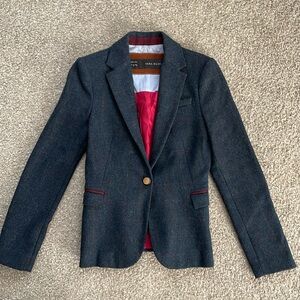 Zara Navy Wool Blazer
